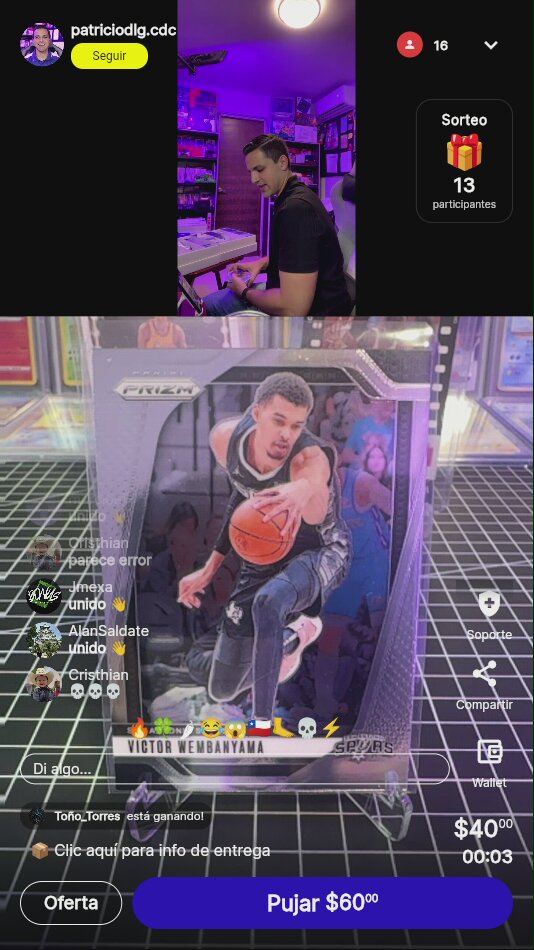 Wembanyama Prizm y Colby Bowman
