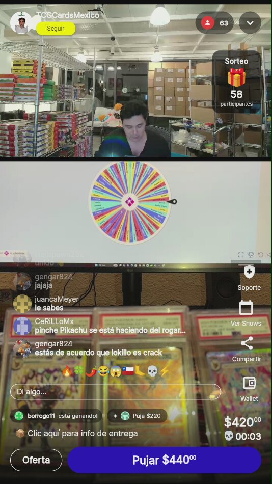 Carta Pokémon al azar en vivo