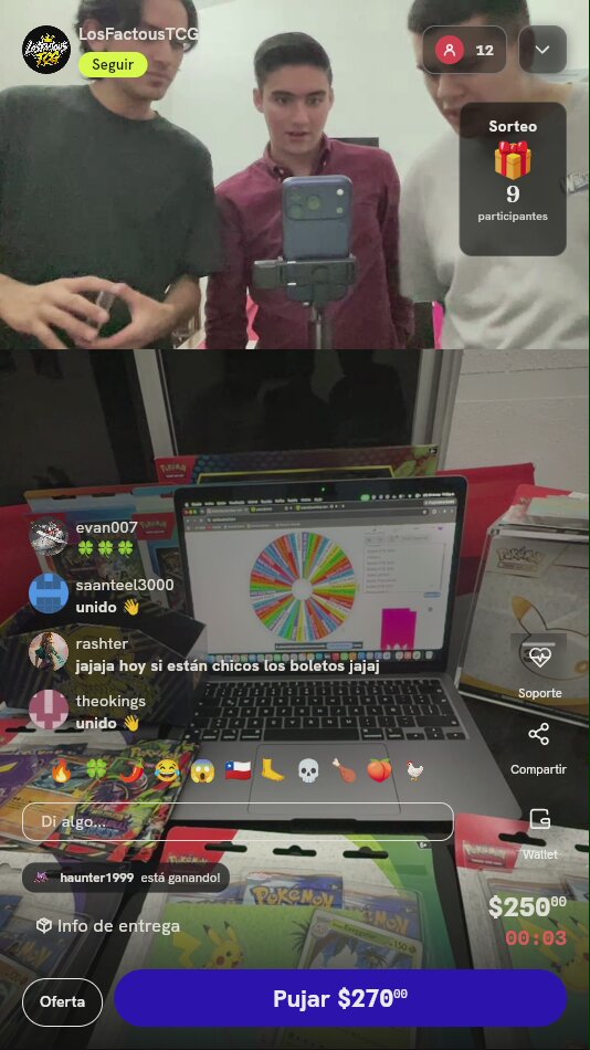Boleto para ruleta Pokémon TCG