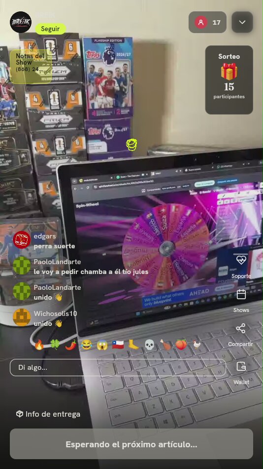 Sorteo Break Cajas Topps Panini