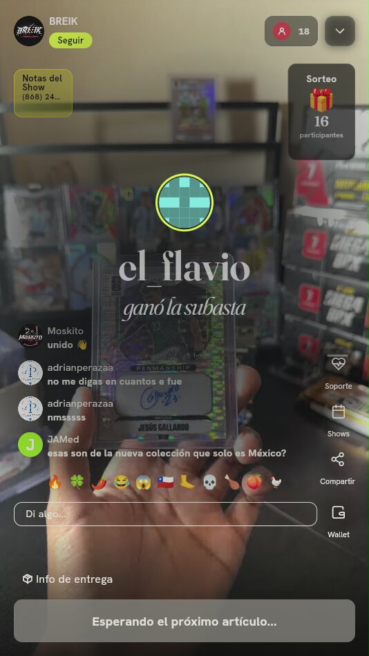 Carta Panini Prizm Jesús Gallardo Autógrafo
